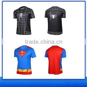 2016 New Style 100% Polyester Dry Fit Superhero t Shirts for Men thumbnail-5