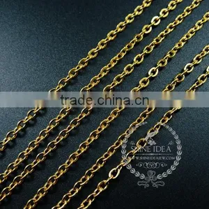 23inch 3mm Gold Plated 316L Stainless Steel Necklace Chain DIY Jewelry Supplies 1325008 thumbnail-1