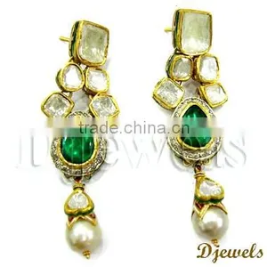 Kundan Polki Necklace Sets, Polki Meena Necklace Sets, Polki Jewelry thumbnail-3