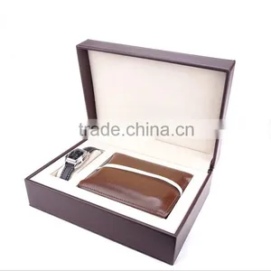 Chinese Factories Wholesale Custom High-grade PU Leather Watch Box, Deep Coffee Color Gift Box thumbnail-1