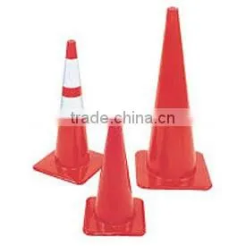Orange Flective PVC Black Base Trafic Road Cone thumbnail-1