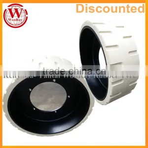 China Manufacturer 410x130 White Color Solid Rubber Tires for Trailers for Cleaning Food Factory thumbnail-1