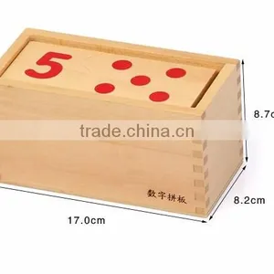 Wooden Dominos Baby Early Childhood Education Montessori Number and Counter Match-up Puzzle thumbnail-5