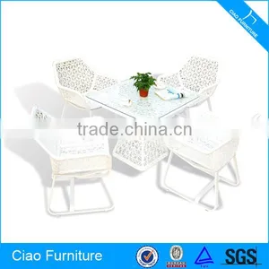 White Rattan Outdoor Furniture Luxury Coffee Table And Chairs thumbnail-1
