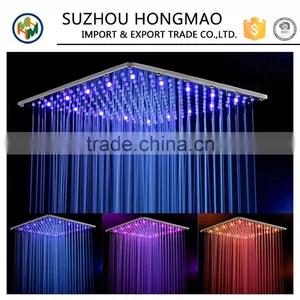 LED Stainess Steel Round Shower Head 16" With Water Saving thumbnail-1