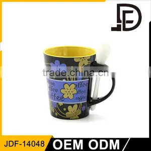 Drinkware Ceramic Mug With Spoon in Handle, Thermos Coffee Mugs thumbnail-4