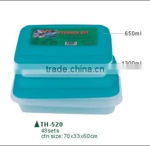 4pcs Plastic Rect.Storage Lunch Box and Food Meal Prep Containers thumbnail-1