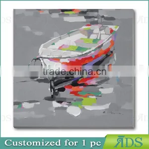 Abstract Boat Ship and Sea Oil Painting thumbnail-1
