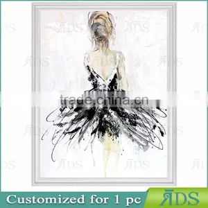 Handmade Modern Abstract Human Woman Figure Oil Painting Back thumbnail-2