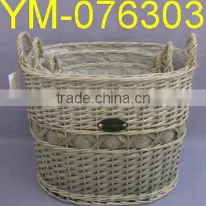 Oval Shape Large Wicker Garden Basket With Handle. thumbnail-1