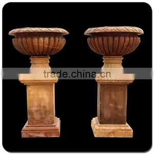 Decorative Garden Stone Pot Antique Stone Granite Flowerpots thumbnail-2