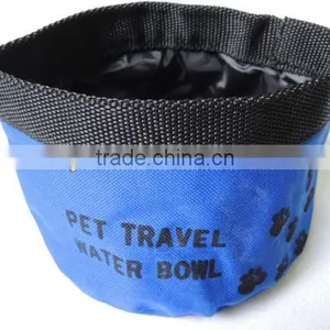 Folding Waterproof Nylon Pet Travel Water Bowl thumbnail-1