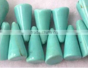 16" 7-15mm Blue Taper Natural Loose Turquoise Strand thumbnail-1