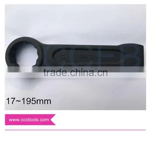 17MM Striking Box Wrench DIN7444 Hammer Striking Ring Slogging Spanner HandWare Power Tools Carbon Steel 45# 40Cr thumbnail-1