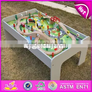 2017 New Design Educational Kids Activity Toys Wooden Train Table Set W04C070 thumbnail-2