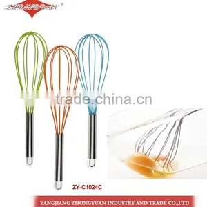 3 Pieces Stainless Steel Handle Silicone Coated Egg Whisk thumbnail-1