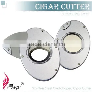 Stainless Steel Oval-Shaped Cigar Cutter thumbnail-1