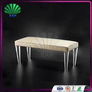 Salon Furniture Waiting Room Sofa Acrylic Piano Bench With Soft Cushion thumbnail-3