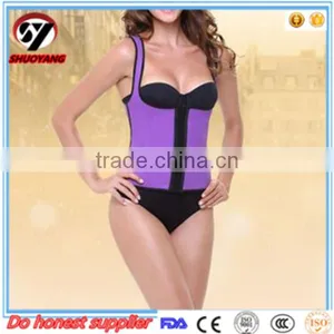 Shuoyang Wholesale Black 9 Steel Boned Waist Trainer Latex Corset SY-W003 thumbnail-2