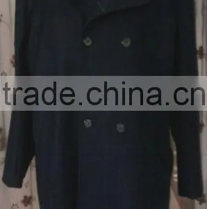 Double Breasted Blue Colour Wool Long Overcoats for Men thumbnail-1