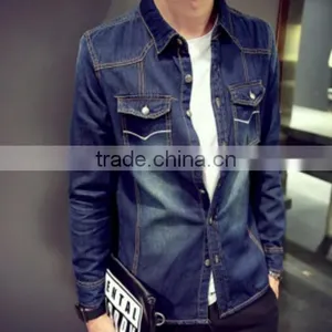 Factory Direct Supply Fashion Man Clothes /High Quality Men Denim Shirt thumbnail-2