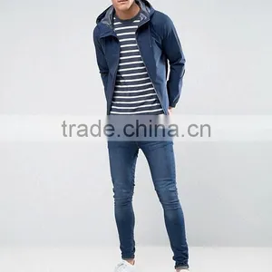 Best Price High Quality New Design Durable Elasticated Trims Cotton Polyester Navy With Hood Running Casual Men Wind Jacket thumbnail-4