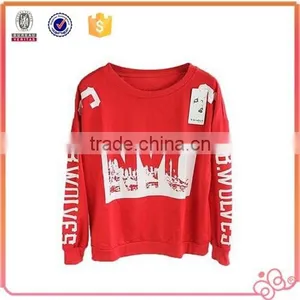 Red Color Overall T-shirt Autumn Long Sleeve 100 Cotton t Shirt With Print thumbnail-1