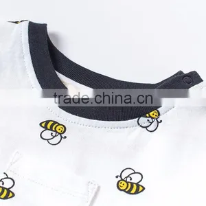 New Arrival Plain Cotton Bee Printed Boy Romper New Born Baby Clothes thumbnail-3