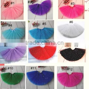 3layer Tulle Fabric Pink Girls Cheap Tutu Skirt thumbnail-2