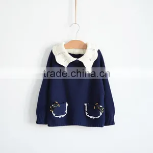 New Design Girl Fashion Pullover Kids Crochet Candy Color Sweater thumbnail-5