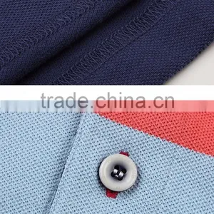 Plain Slim Fit Stretch Colorful Short Sleeve Wholesale Striped Polo Shirts For Men 100% Cotton thumbnail-4