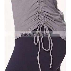Women Grid Shirt With Long Sleeve With Side Ruffle Tshirts thumbnail-4