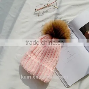 15 Colors Big Real Fur Poms Fashion Classic Tight Knitted Fur Ball Pom Poms Knitted Hat Women Cap Winter Beanie Fox Fur Balls thumbnail-6