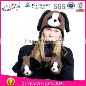 Doggy Animal Hat With Paws Knitted Beanie Winter Hat Adult thumbnail-1