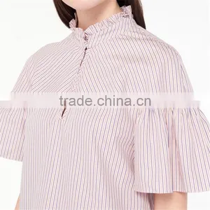 2017 OEM Loose-fitting Grandad-style Neckline Blouse Cloth Online thumbnail-5