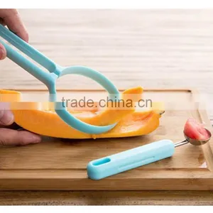 2 In 1 Fruit Set Melon Scoop Baller Peeler+Spoon Random Plastic Fruit & Vegetable Watermelon Tomato Kitchen Cooking Tools KC1014 thumbnail-1