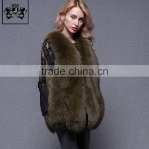 Hot Sale Ladies Winter Fashionable Real Fur Gilet Genuine Natural Fox Fur Vest Women thumbnail-1