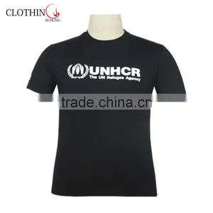 Silk Screen Printing Short Sleeve Black Scoop Neck T Shirt For Men thumbnail-1
