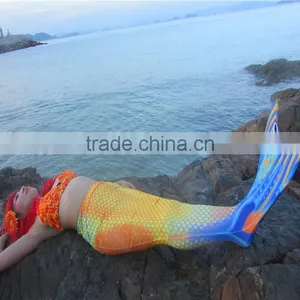 Wholesale Kids Beachwear Swimwear Mermaid Tail With Monofin Swim thumbnail-6