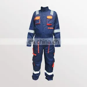 EN340 100% Cotton OEM Customized Fire Retardant Multi-pocket Reflective Coverall thumbnail-2