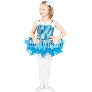Elegant Dance Performance Costume Puffy Blue Girls Stage Dress thumbnail-1