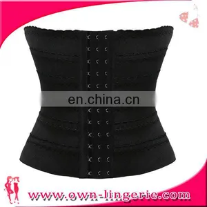 Soft Black Lace Adjustable Buckle 3 Eye Waist Training Corset thumbnail-1