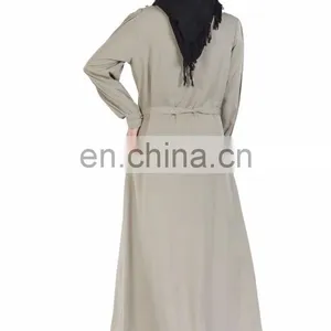 OEM Women Grey Long Dubai Abaya Fabric,abaya Kaftan Dubai,abaya Kaftan Dubai thumbnail-2