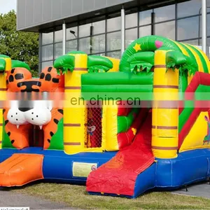 Yellow&Green Tiger Indoor Inflatable Castle Combo thumbnail-1