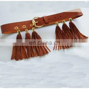 Customize Wholesale Women Ladies Newest Fashion Tassel Belt With Buckle thumbnail-2