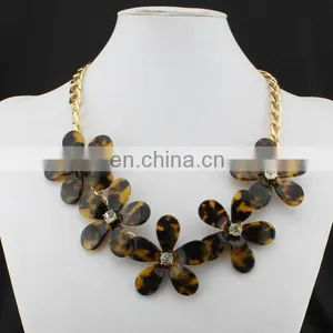 Wholesale Tortoise Shell Jewelry,tortoise Shell Resin Flower Necklace thumbnail-4