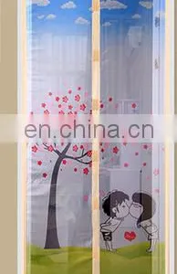 Home Hands Free Magnetic Insect Door Screen Magnetic Summer Mosquito Net Screen Door Stripe Magic Polyester Mesh Screen Curtain thumbnail-6