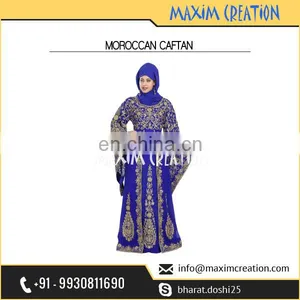 Bridal Party Wear Elegant Moroccan Khaleeji Thobe Dress For Women thumbnail-1