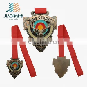 Antique Copper Plated Animal Sport Commemorative 3d Medal thumbnail-4