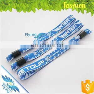 Stylish Custom Fabric Bracelet Woven Cloth Wristbands With Slider for Advertising thumbnail-1